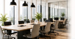 Clean modern office space