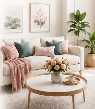 Bright professionally cleaned living room